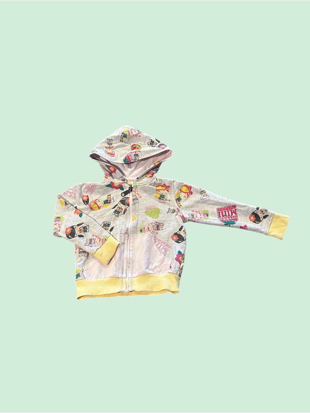 Toddler Harajuku Mini Character Hooded Zip-Up Sweatshirt Size 3T